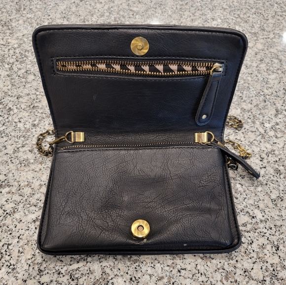 Cross-body Studded Leather Magnetic Clasp Bag - Picture 4 of 11